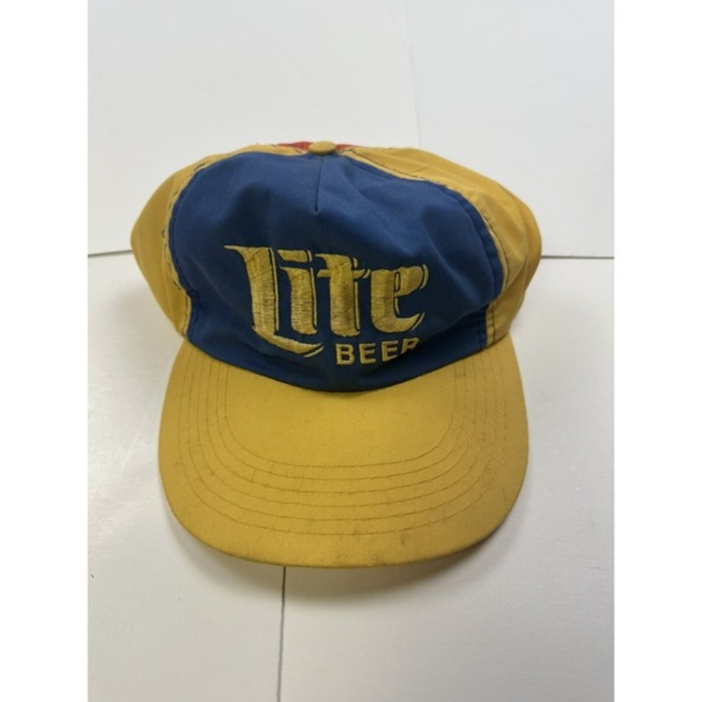 Vintage‎ Miller Lite Baseball Cap Colorblocking SnapBack